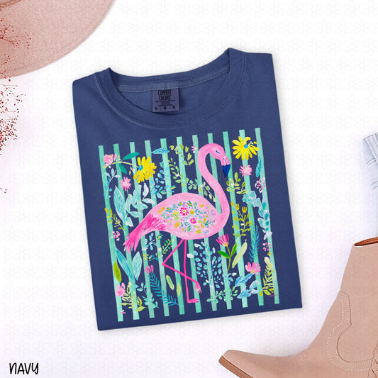 Coastal Flamingo Completed Tee