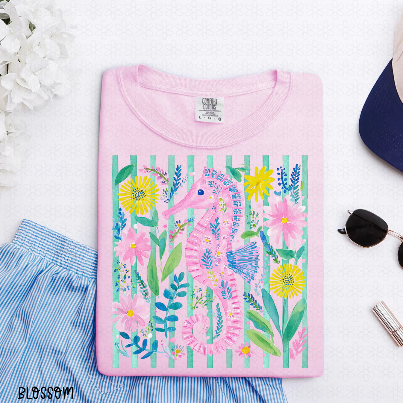 Coastal Seahorse Completed Tee