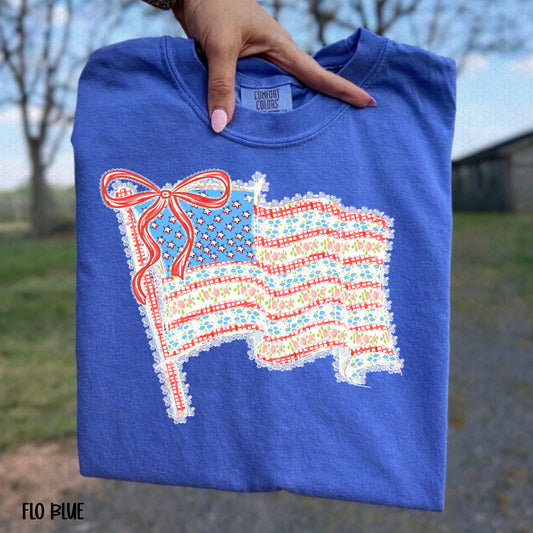 Coquette American Flag Completed Tee