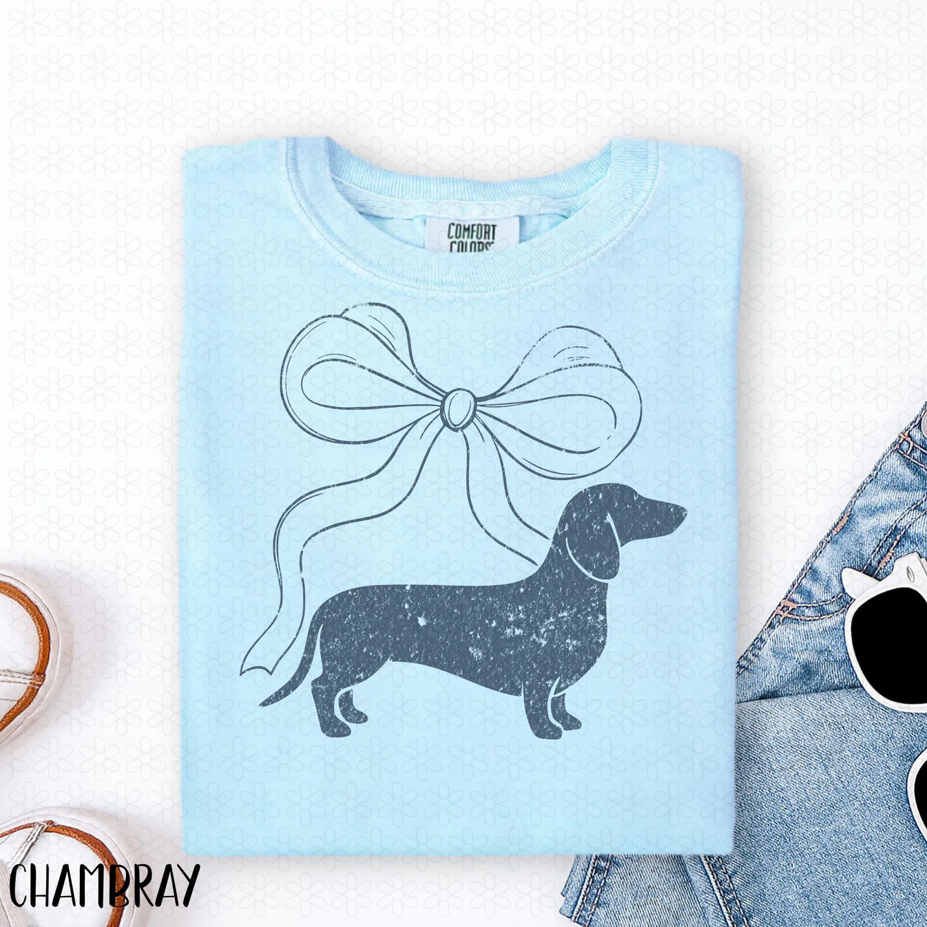 Coquette Dachshund Blue Completed Tee