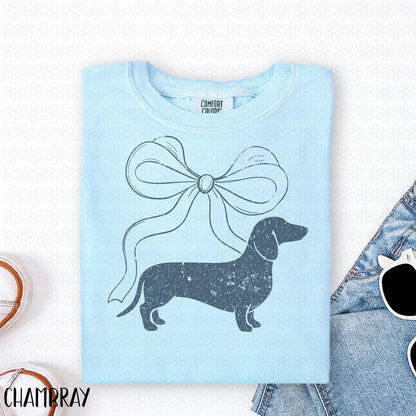 Coquette Dachshund Blue Completed Tee