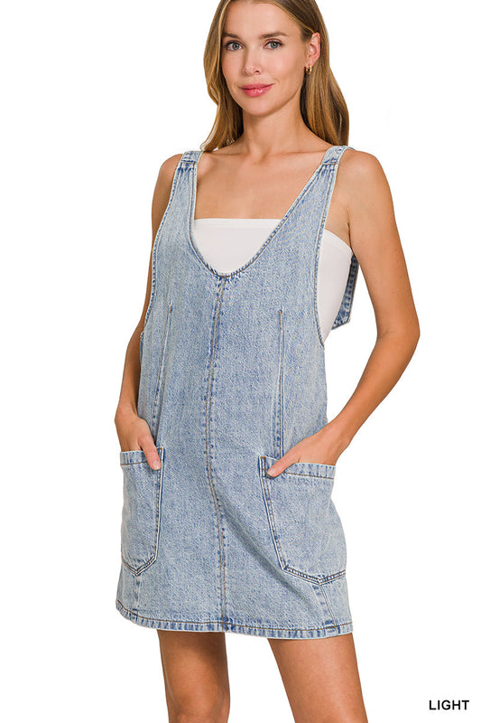 Denim Overall Dress Zenana RTS | Boutique Children's Clothing