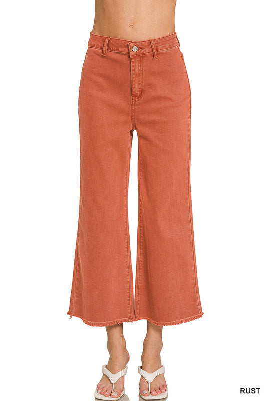 Cropped Frayed Hem Straight Jeans Zenana RTS | Boutique Children's Clothing