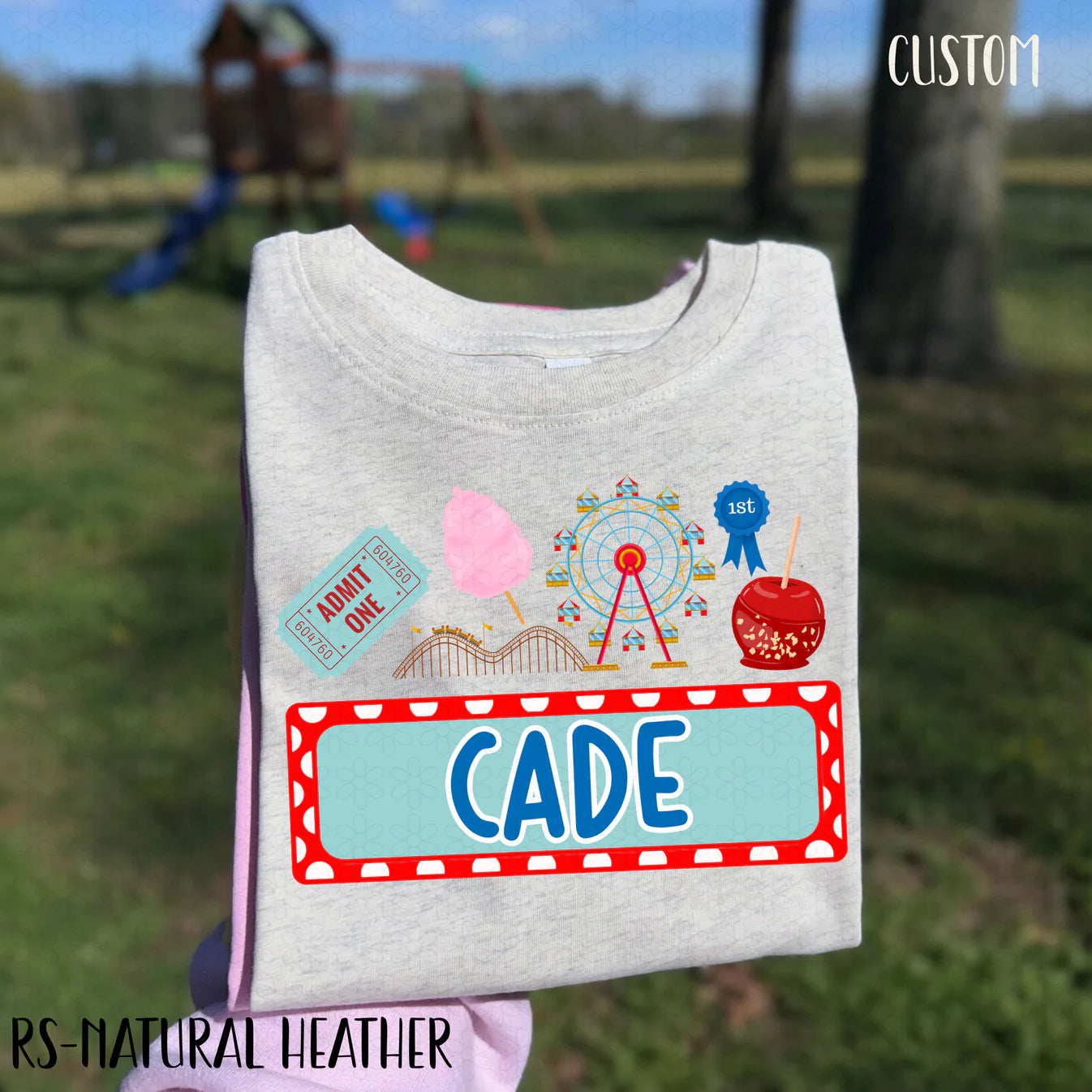 Fair Ticket Custom Name Plate Completed Tee
