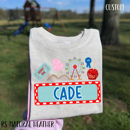 Fair Ticket Custom Name Plate Completed Tee