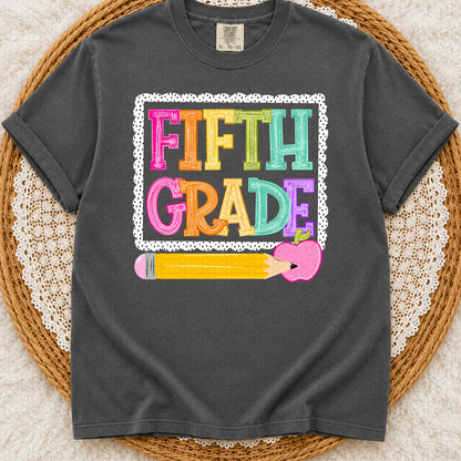 Fifth Grade Pencil Back to School Completed Tee