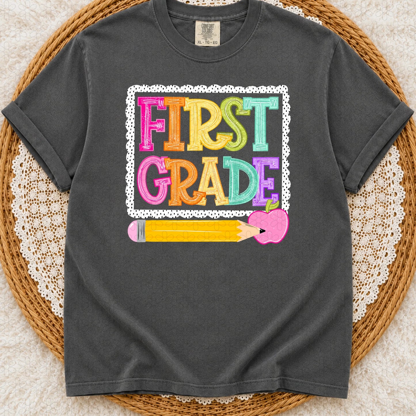 First Grade Pencil Back to School Completed Tee