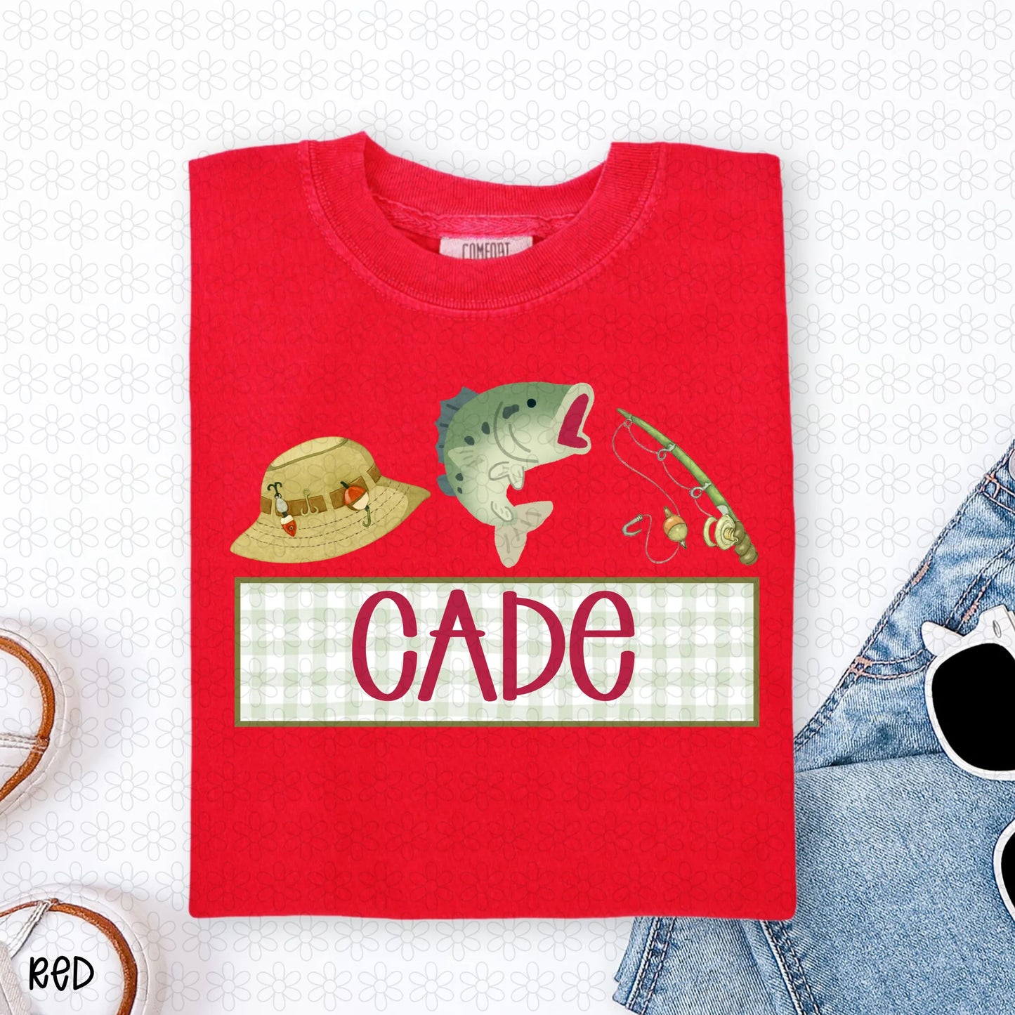 Fishing Custom Name Plate Completed Tee