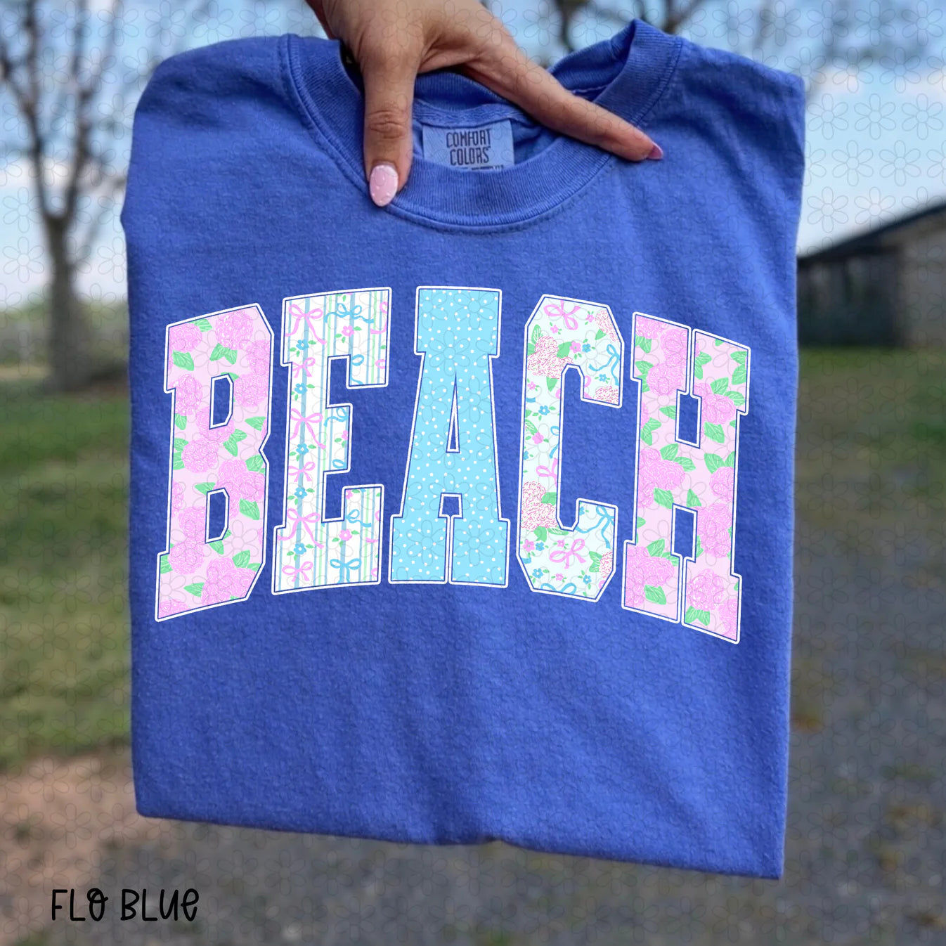 Floral Beach Completed Tee