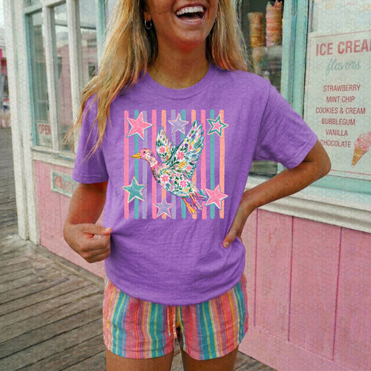 Floral Duck Completed Tee