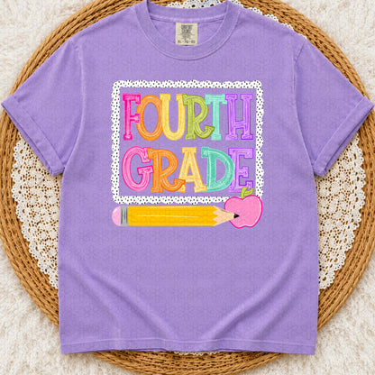 Fourth Grade Pencil Back to School Completed Tee