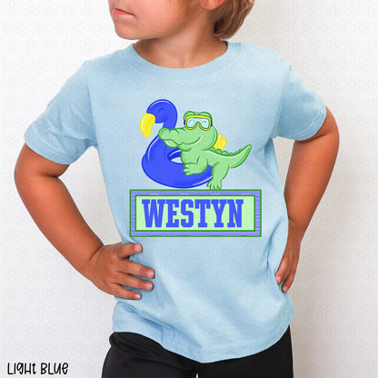 Gator Blue Custom Name Plate Completed Tee