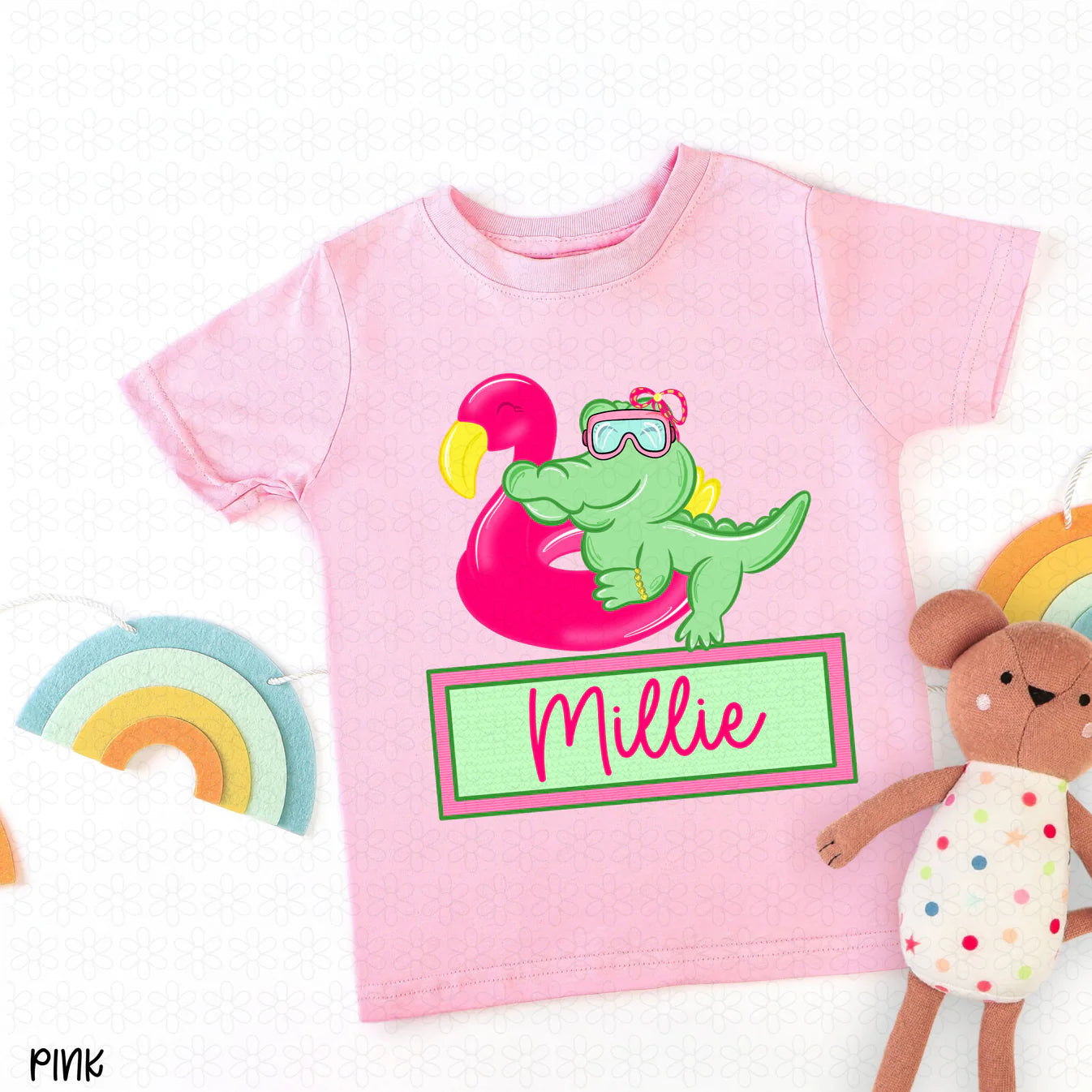 Gator Pink Custom Name Plate Completed Tee