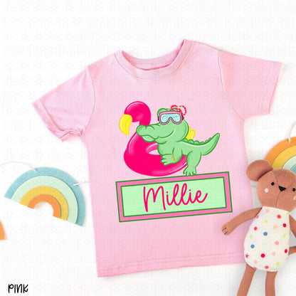 Gator Pink Custom Name Plate Completed Tee