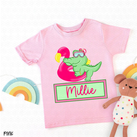 Gator Pink Custom Name Plate Completed Tee
