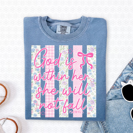 God Is Within Her She Will Not Fall Completed Tee