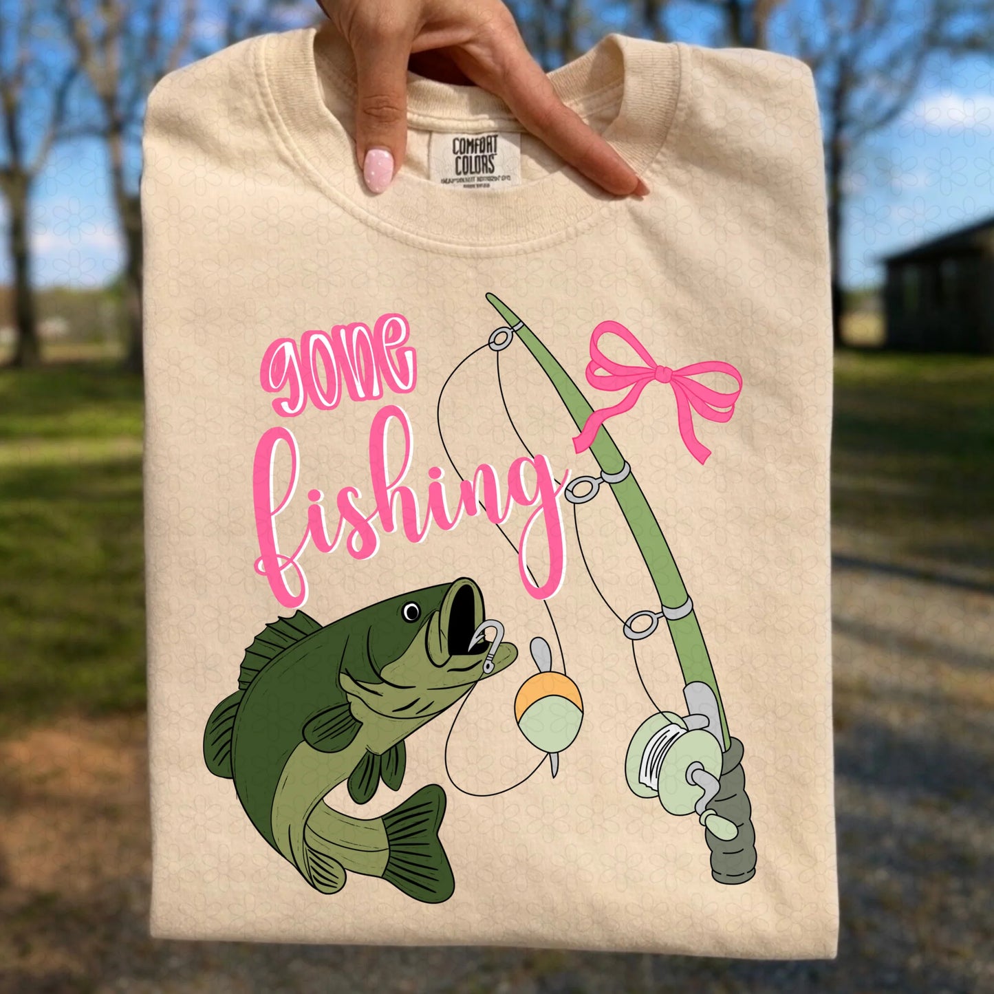 Gone Fishing Coquette Completed Tee