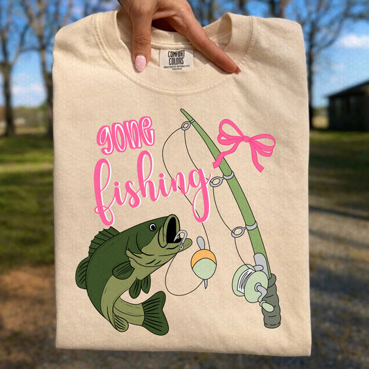 Gone Fishing Coquette Completed Tee