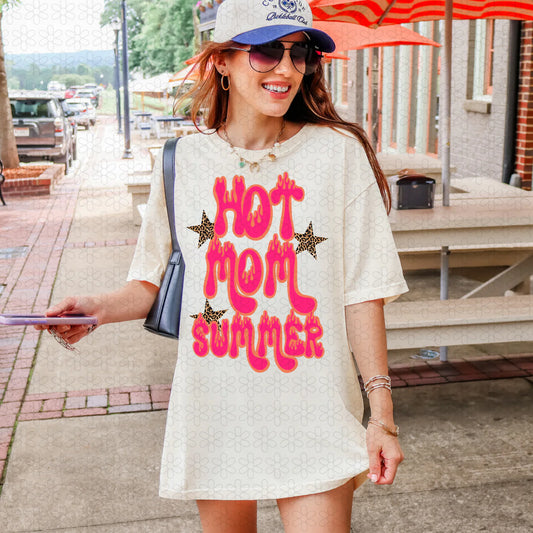 Pink Drip Hot Mom Summer Graphic Tee | Trendy Women's Summer Shirt | Blush & Briar Co.
