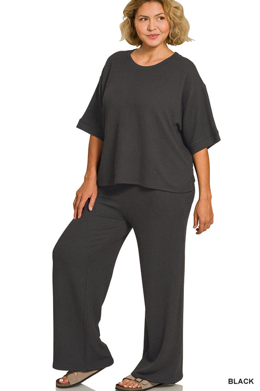 Plus-Raised Rib Set Zenana RTS | Boutique Children's Clothing