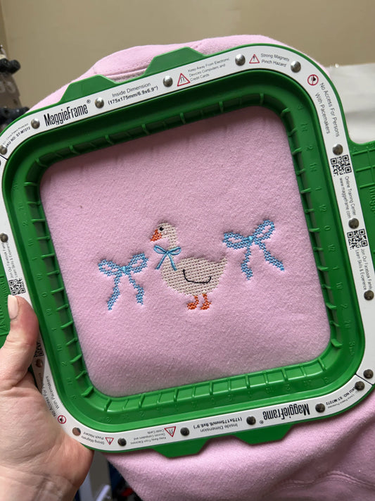 Goose With Coquette Bows Embroidery