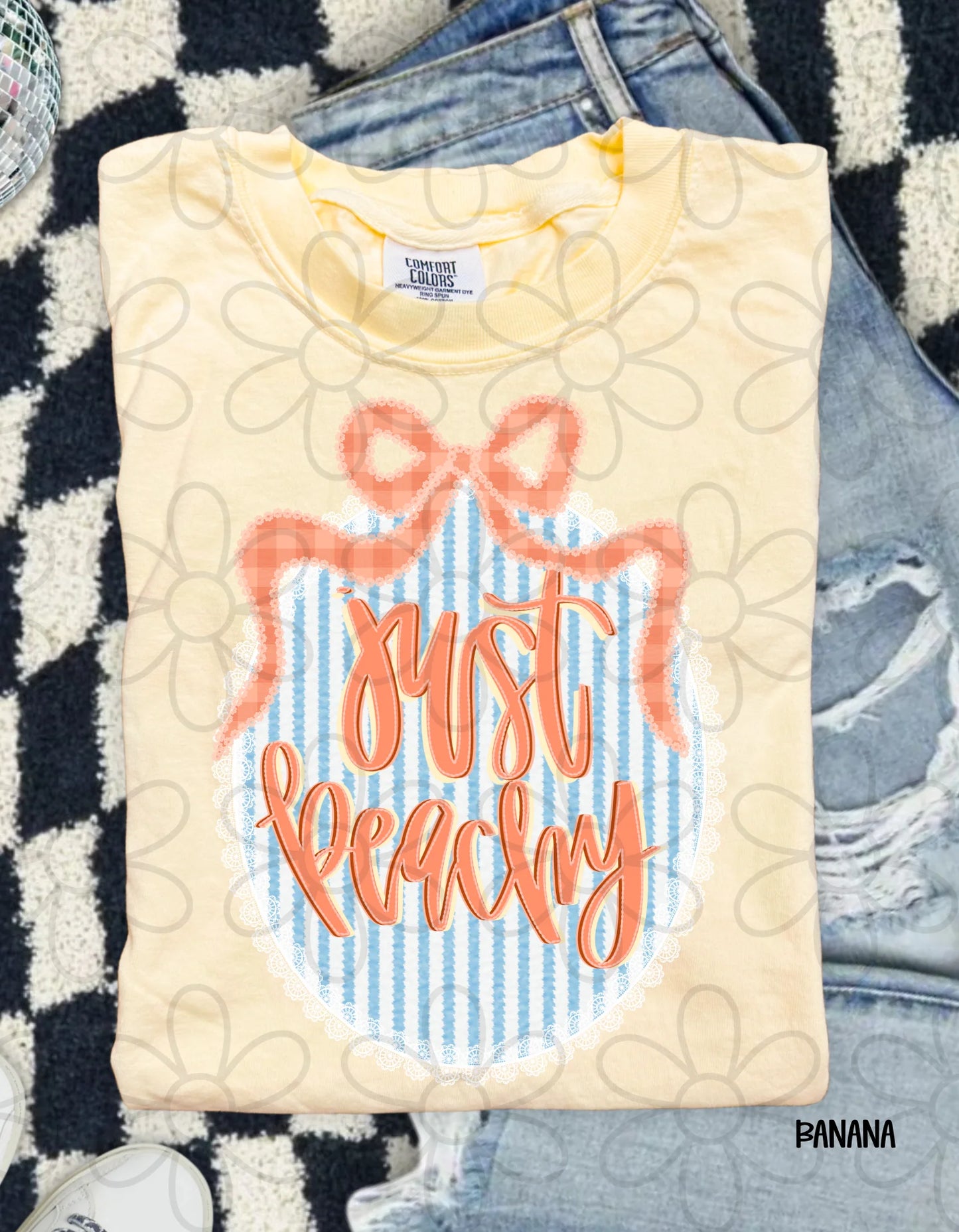 Just Peachy Coquette Completed Tee