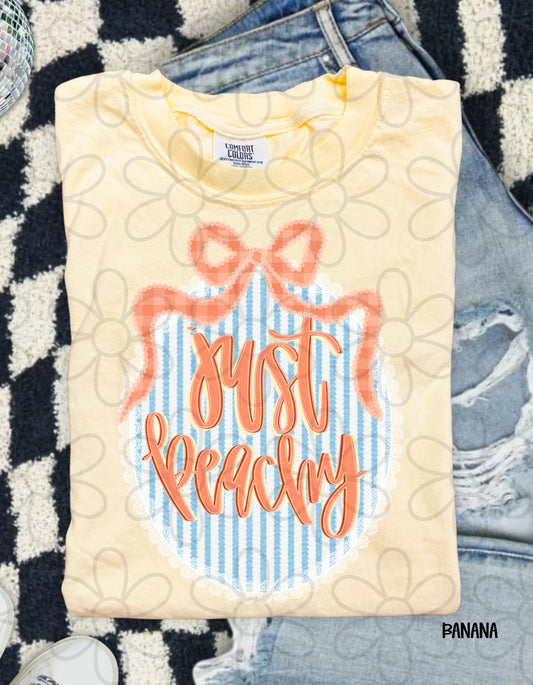 Just Peachy Coquette Completed Tee