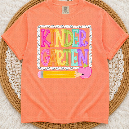 Kindergarten Pencil Back to School Completed Tee
