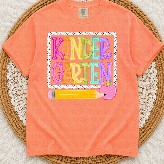 Kindergarten Pencil Back to School Completed Tee