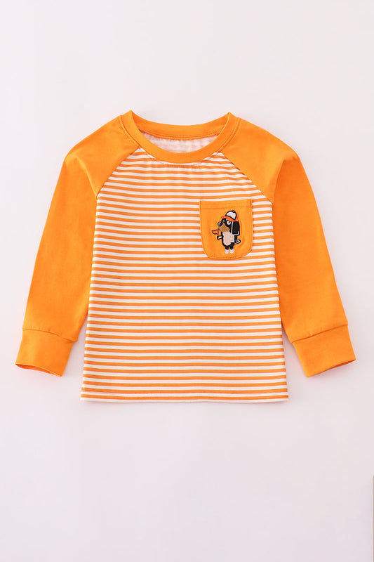 Orange Tennessee go vols applique stripe top | Boutique Children's Clothing