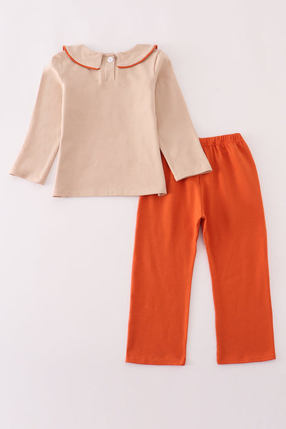 Rust isaiah embroidery pants set
