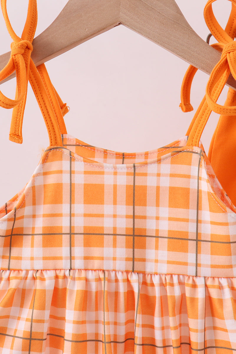 Tennessee Go vols applique plaid bloomer set