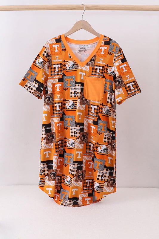 Orange bamboo nightgown