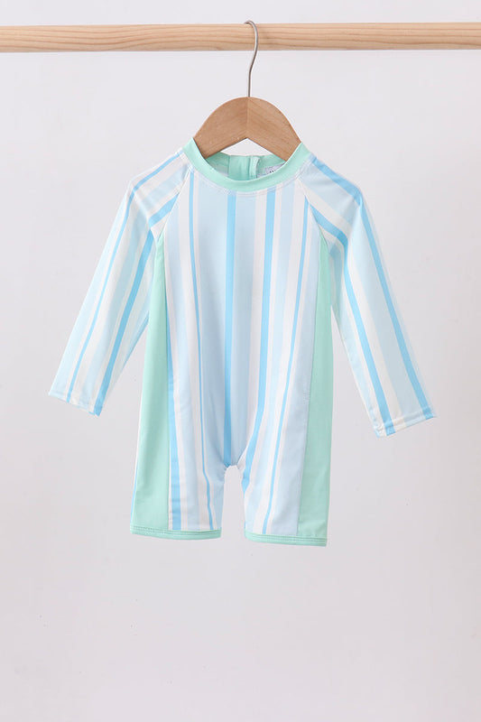 Blue stripe one-piece swimsuit | Boutique Children's Clothing