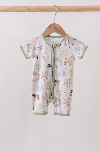 Farm animal bamboo romper