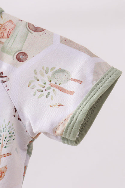 Farm animal bamboo romper