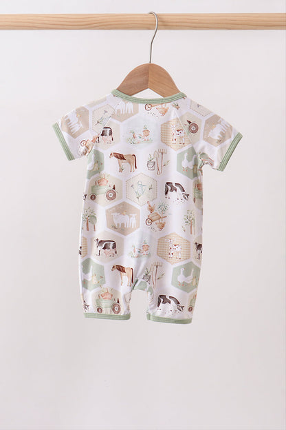 Farm animal bamboo romper