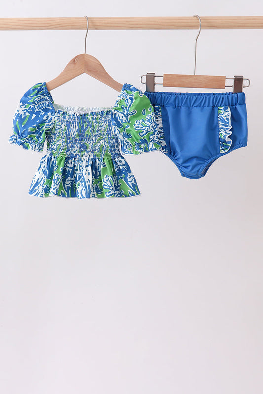 Ocean garden splash ruffle 2pc set | Boutique Children's Clothing