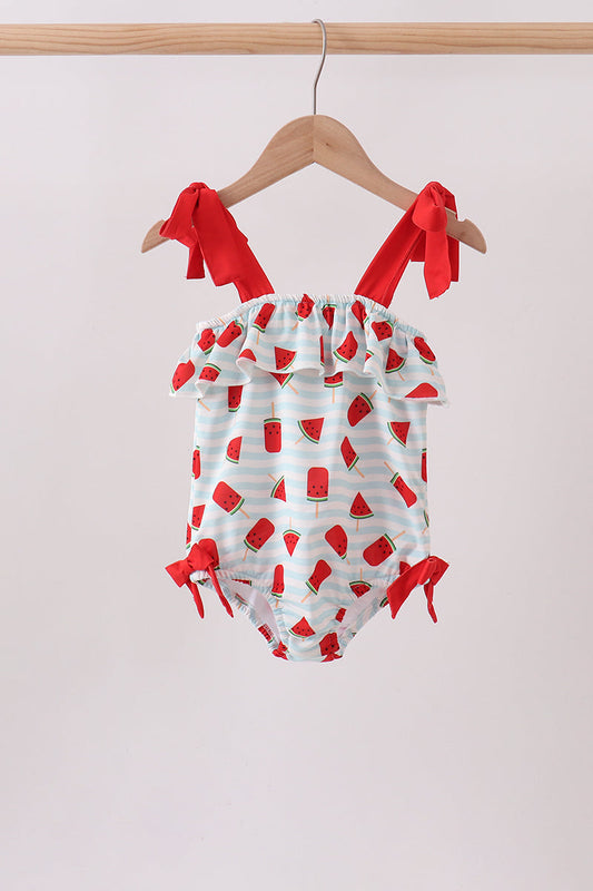 Red Watermelon UPF Swim One-Piece | Boutique Children's Clothing
