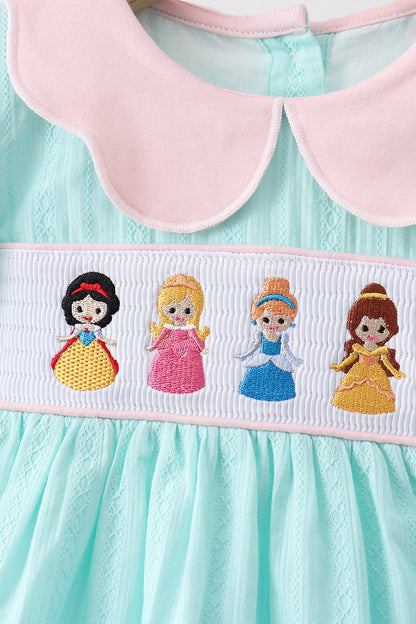 Mint Princess Smocked Jacquard Dress | Boutique Children's Clothing