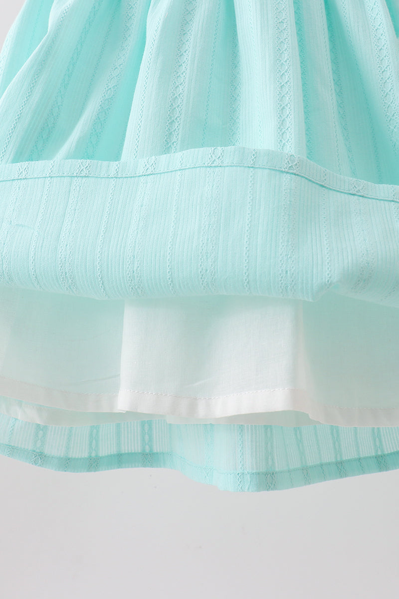 Mint Princess Smocked Jacquard Dress | Boutique Children's Clothing