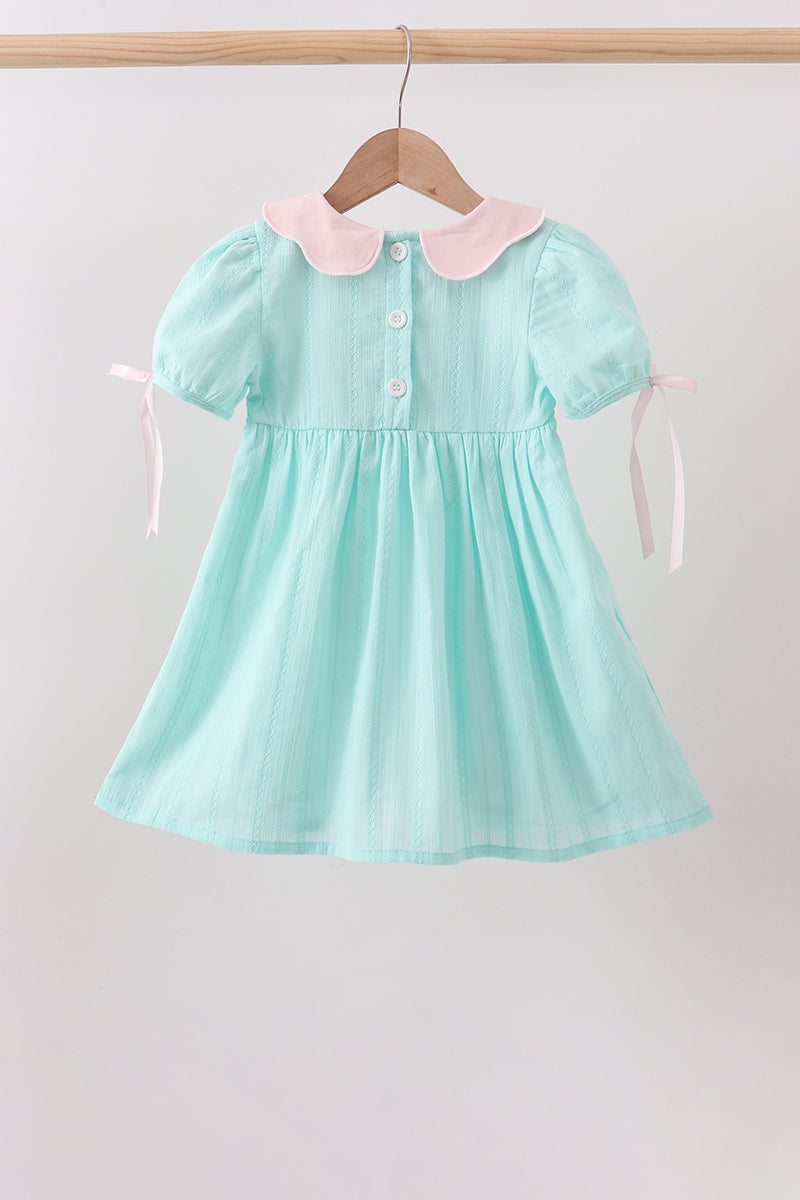 Mint Princess Smocked Jacquard Dress | Boutique Children's Clothing