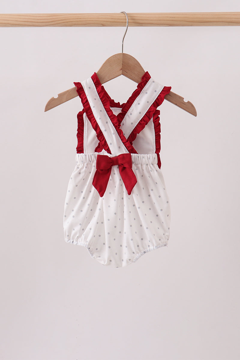 Maroon Elephant Applique Ruffle Bubble
