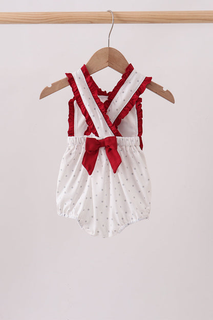 Maroon Elephant Applique Ruffle Bubble