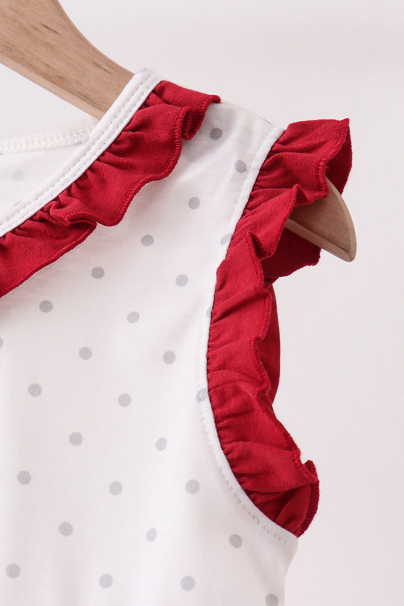 Maroon Elephant Applique Dress
