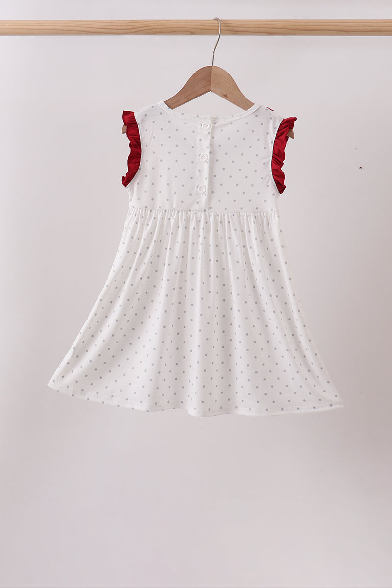 Maroon Elephant Applique Dress