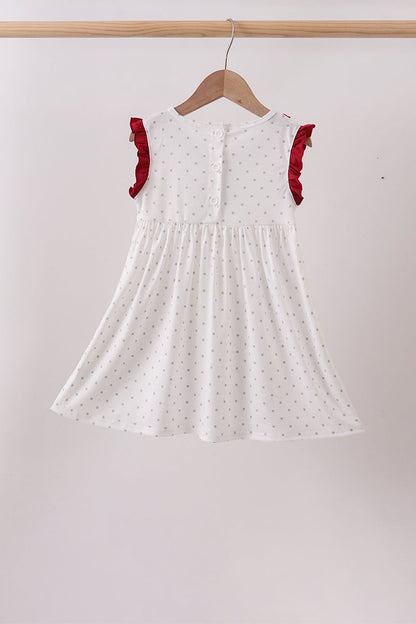 Maroon Elephant Applique Dress