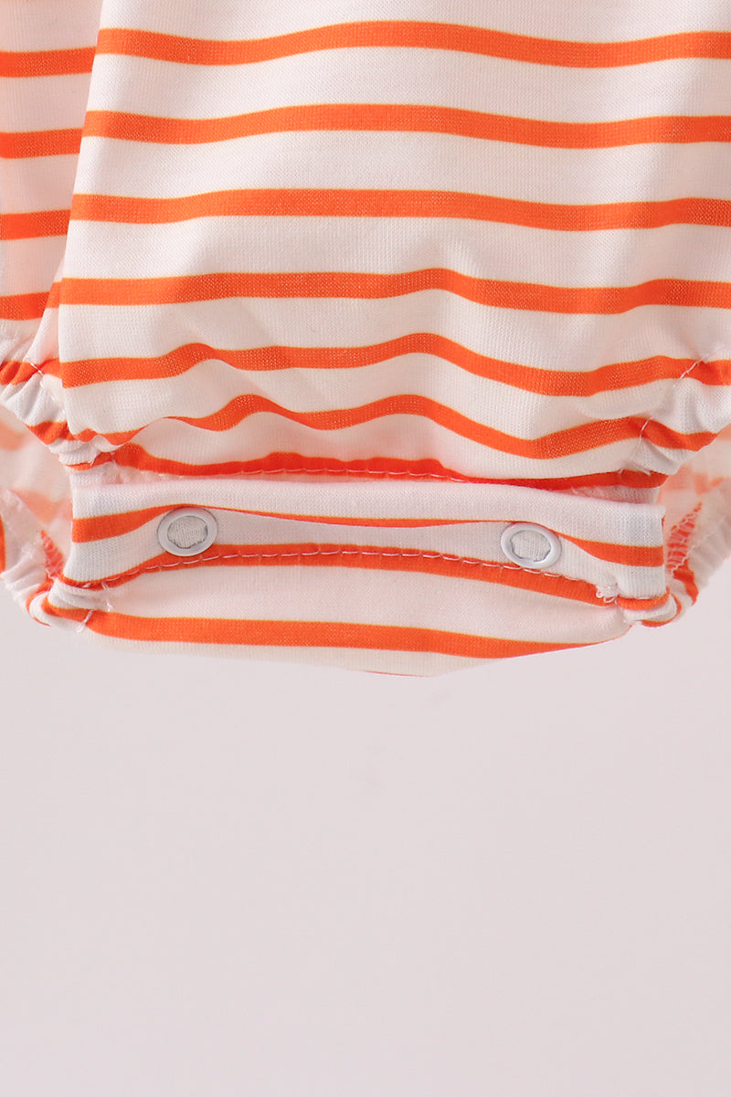 Tiger Applique Ruffle Stripe Bubble