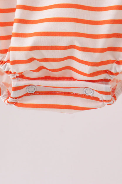 Tiger Applique Ruffle Stripe Bubble
