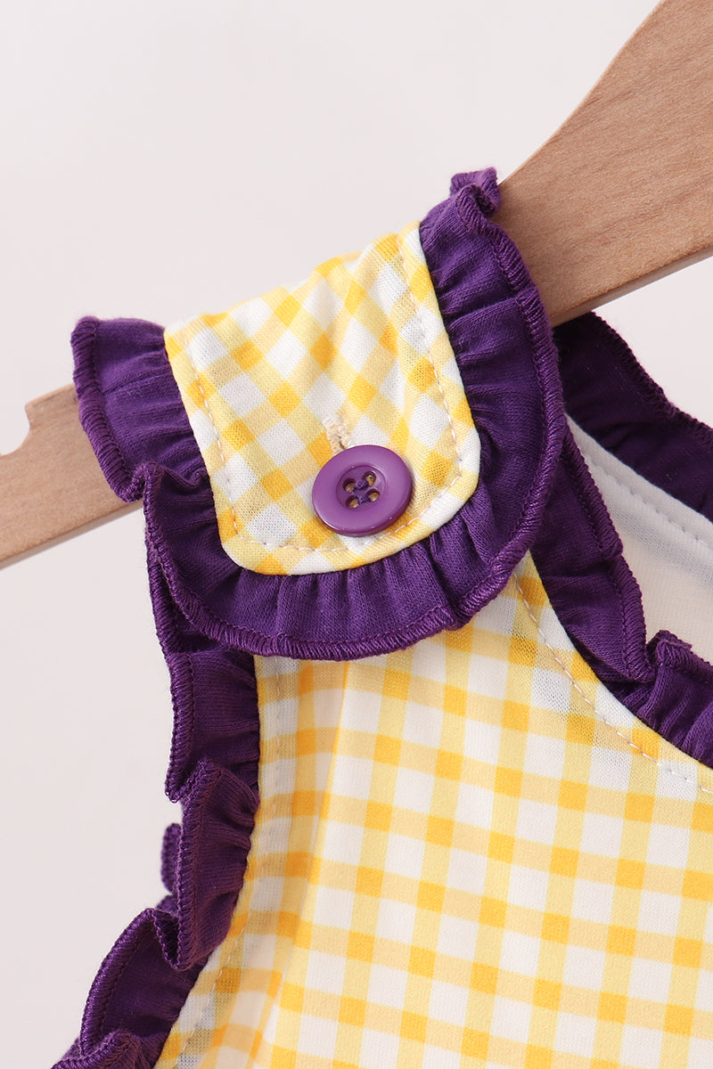 Purple Tiger Applique Ruffle Set